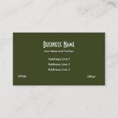 Elegante Orange, Black, Khaki Business Card Visitenkarte (Rückseite)