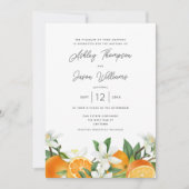 Elegante Orange Blossom Foliage Wedding Einladung (Vorderseite)