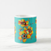 Elegante Orange Blume - Aqua Kaffeetasse (Mittel)