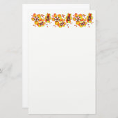 Elegante Orange-Blume Briefpapier (Vorne/Hinten)