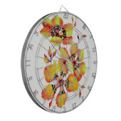 Elegante Orange-Blume Dartscheibe (Vorderseite Links)