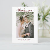 Elegante Orange Blume Frame Wedding Dankeskarte (Stehend Vorderseite)