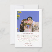 Elegante Orange Blume Frame Wedding Dankeskarte (Rückseite)