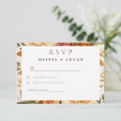Elegante Orange Blume Frame Wedding RSVP Karte (Stehend Vorderseite)