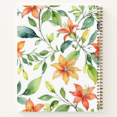 Elegante Orange Blume Garden Lover's Personalisier Notizblock (Rückseite)