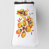 Elegante Orange Blume - Individuelle Anpassung Golf Headcover (Rotieren 90)