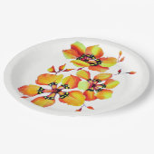 Elegante Orange Blume - Individuelle Anpassung Pappteller (Schrägansicht)