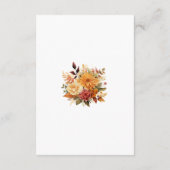 Elegante Orange Blume Rahmen Hochzeitdetails Begleitkarte (Rückseite)