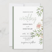 Elegante Orange Blush Rose Wasserfarbe Einladung (Vorderseite)