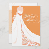 Elegante Orange Bridal Dusche Einladung (Vorne/Hinten)