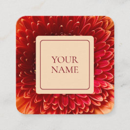 Elegante Orange & Cream Floral Business Card Quadratische Visitenkarte