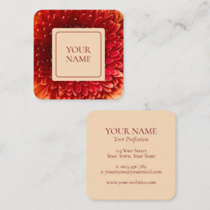 Elegante Orange & Cream Floral Business Card Quadratische Visitenkarte