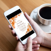 Elegante Orange Floral Wedding Einladung