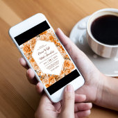 Elegante Orange Floral Wedding Einladung