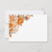 Elegante Orange Floral Wedding RSVP Karte (Rückseite)