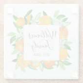 Elegante Orange Früchte und Blume Sommer Blumen Glasuntersetzer (Rückseite)