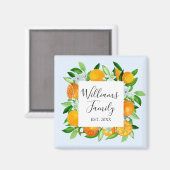 Elegante Orange Früchte und Blume Sommer Blumen Magnet (Vorderseite/Rückseite)
