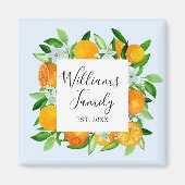 Elegante Orange Früchte und Blume Sommer Blumen Magnet (Vorne)