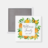 Elegante Orange Früchte und Blume Sommer Blumen Magnet (Vorderseite/Rückseite)