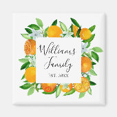 Elegante Orange Früchte und Blume Sommer Blumen Magnet (Vorne)