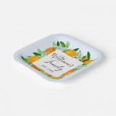 Elegante Orange Früchte und Blume Sommer Blumen Pappteller (Gewinkelt)