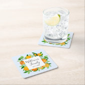 Elegante Orange Früchte und Blume Sommer Blumen Rechteckiger Pappuntersetzer (Vor Ort)