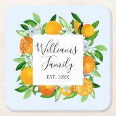 Elegante Orange Früchte und Blume Sommer Blumen Rechteckiger Pappuntersetzer (Vorderseite)