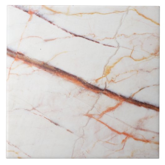 Elegante orange geäderte Natursteintextur Fliese (Vorderseite)