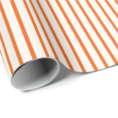 Elegante, orange gestreifte dünne Streifen Moderne Geschenkpapier (Rolleneckpunkt)