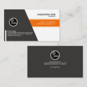 Elegante orange gestreifte Ingenieur-Visitenkarte Visitenkarte (Vorne/Hinten)