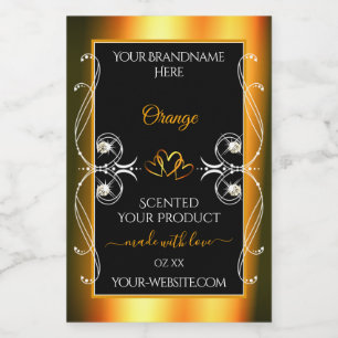Elegante Orange Glamour Dekoration Black Product L Lebensmitteletikett