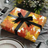 Elegante Orange & Gold Herbstlaube Geschenkpapier