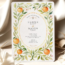 Elegante Orange Grove Watercolor Wedding Einladung