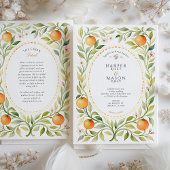 Elegante Orange Grove Watercolor Wedding Einladung