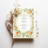 Elegante Orange Grove Watercolor Wedding Einladung