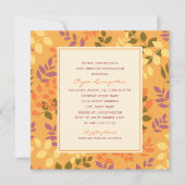 Elegante Orange Herbstlaubs Geburtstagsfeier Einladung (Vorderseite)