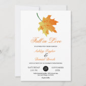 Elegante Orange Herbstlaubs Herbstblütenhochzeit Einladung (Vorderseite)