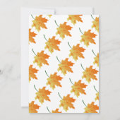 Elegante Orange Herbstlaubs Herbstblütenhochzeit Einladung (Rückseite)