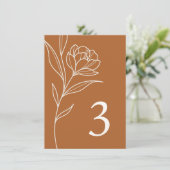 Elegante Orange Hochzeitskarten mit floraler Tisch Einladung (Stehend Vorderseite)