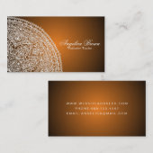 Elegante Orange Mandala Business Card Visitenkarte (Vorne/Hinten)