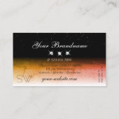 Elegante Orange Marbled Schwarz-weiß Monogram Jewe Visitenkarte (Rückseite)