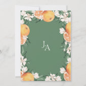 Elegante Orange Mediterranean Citrus Wedding Einladung (Rückseite)