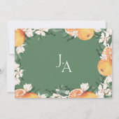 Elegante Orange Mediterranean Citrus Wedding Save The Date (Rückseite)