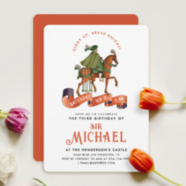 Elegante Orange Mittelalterliches Ritt Reitpferd Einladung