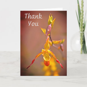 Elegante orange-orchide Blume Vielen Dank Karte