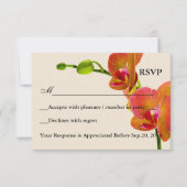 Elegante Orange Orchids Response RSVP Card (Vorderseite)