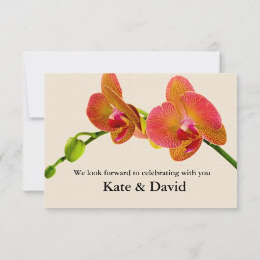 Elegante Orange Orchids Response RSVP Card (Rückseite)