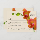 Elegante Orange Orchids Response RSVP Card (Vorne/Hinten)