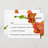Elegante Orange Orchids Response RSVP Card (Vorne/Hinten)