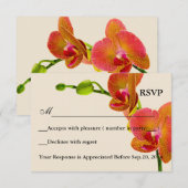Elegante Orange Orchids Response RSVP Card Karte (Vorne/Hinten)